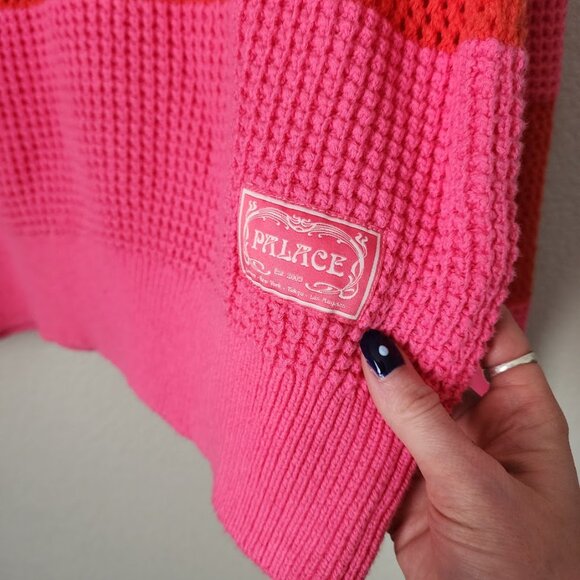 PALACE‎ Open Stripe Knit 'Pink/Orange' SS 2024 NEW WITH TAGS Size XL - Picture 8 of 9